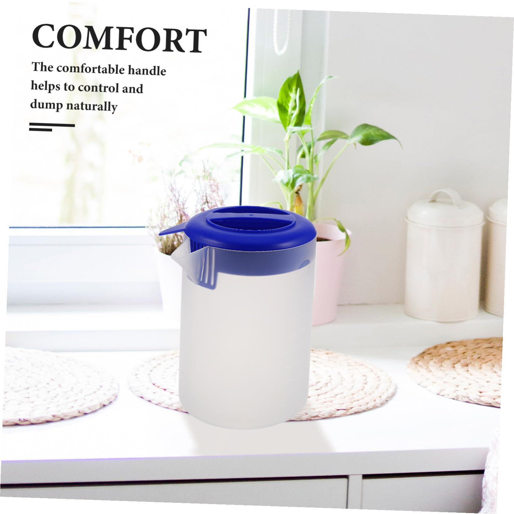 TOYANDONA Brocca e Servizio Bevande con Manico Ergonomico da 5 in Plastica e Scala Graduata Opaca, per Conservazione in Frigorifero