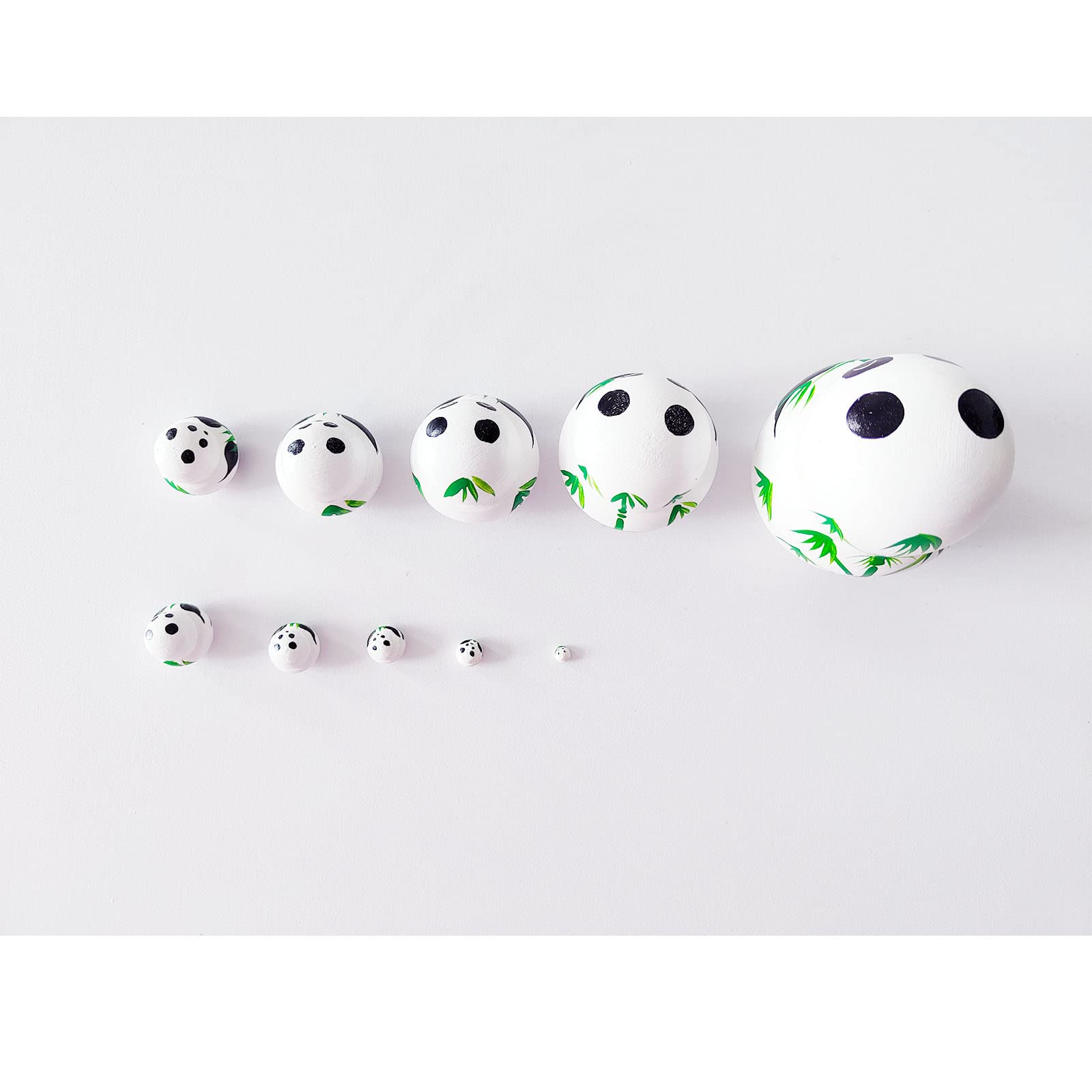 10 Capas de Muñecas Rusas Matryoshka, Muñecas de Madera para Anidar Animales, para Fiesta, Festival, Sala de Estar, Decoración de Dormitorio（Panda）