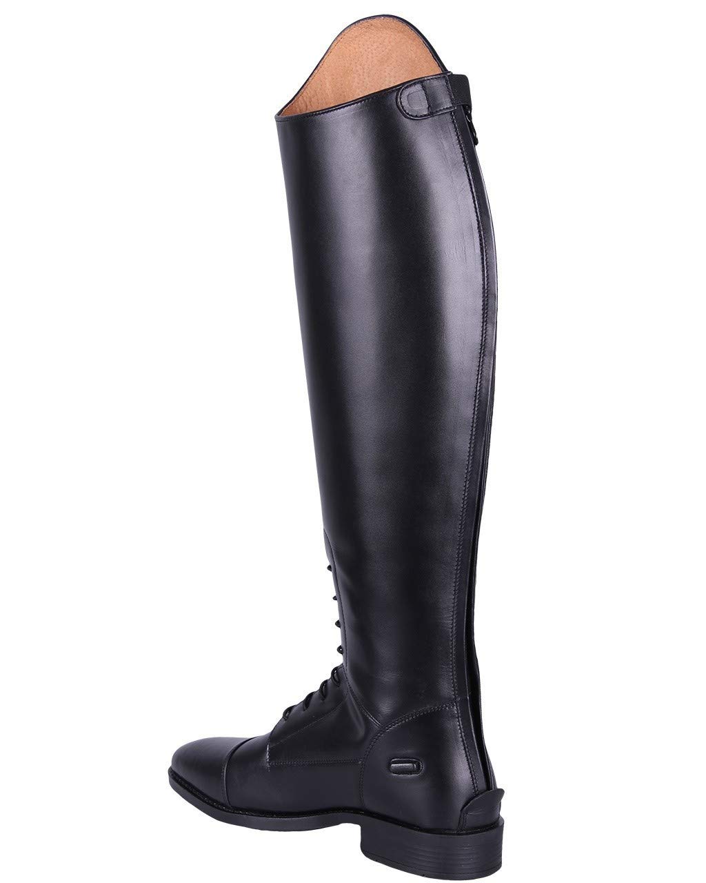 QHP Leder-Reitstiefel Sasha Adult weit schwarz mit wechselbarem Oberteil, RV hinten (38 EU)