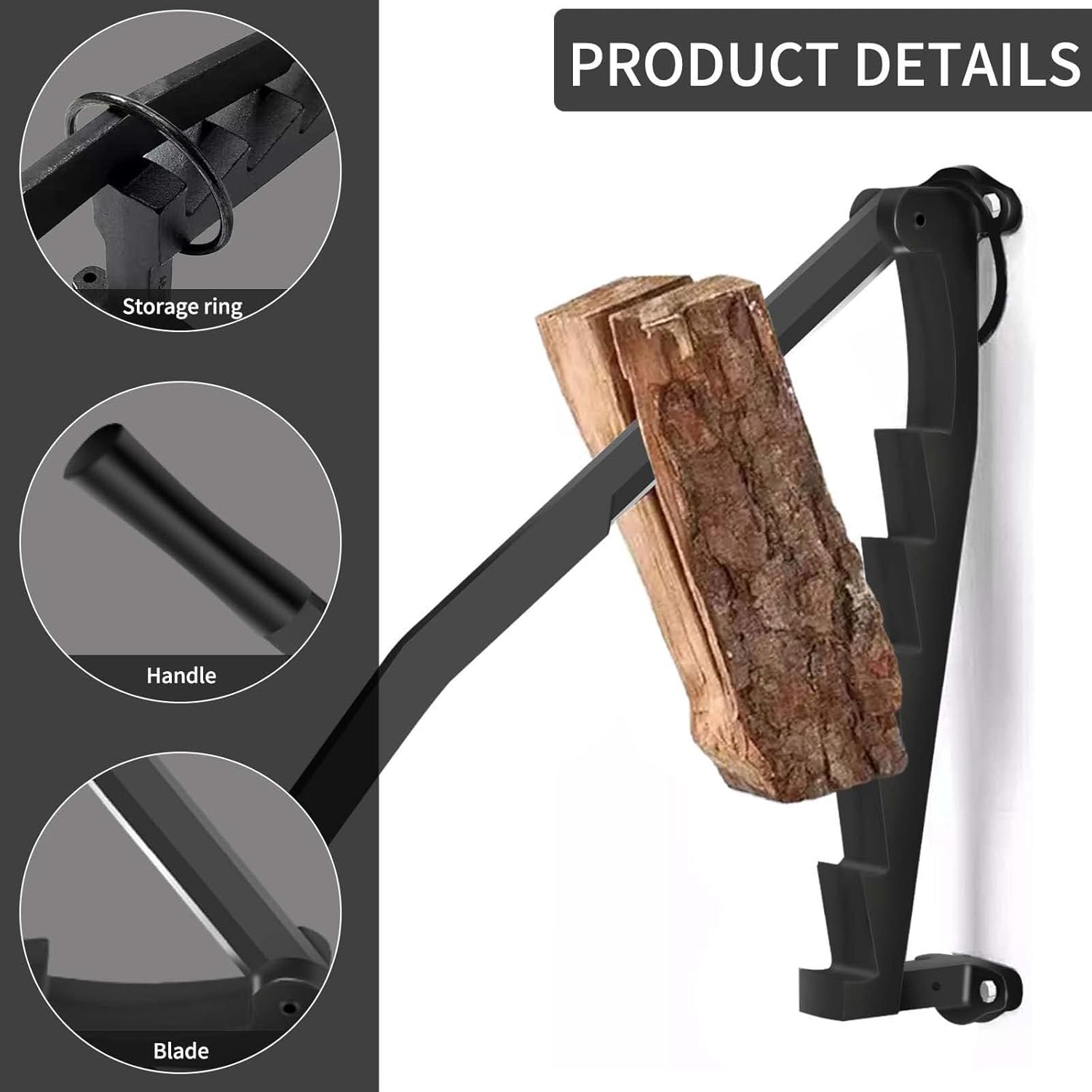 Power Log Splitters, Effortless Firewood Splitter, Wall Mounted Kindling Splitter - Heavy Duty, Portable, Manual Log Splitter for Indoor & Outdoor Use - Perfect for Camping & BBQs