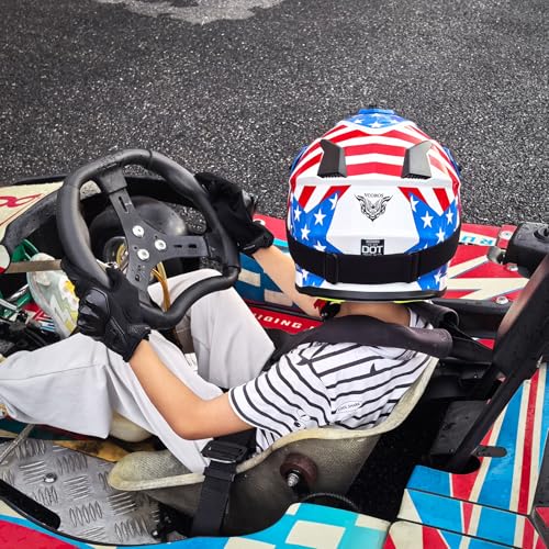 Image of VCOROS Youth Kids Dirt Bike Helmets,Kids Motocross Helmets DOT Approved