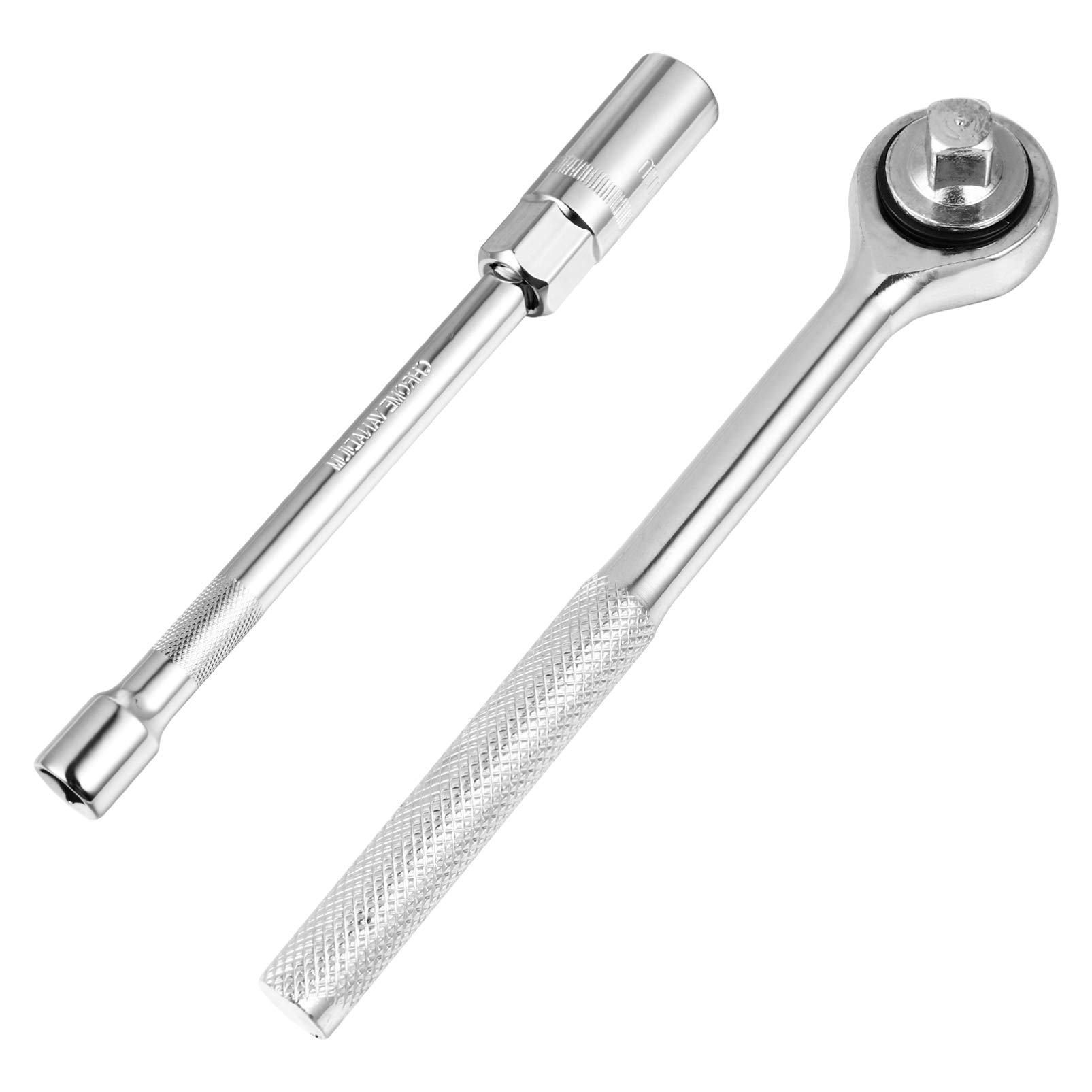 Llave de Bujías de 21mm, Acero al Carbono Alto, Juego de 3 Piezas | Acabado Cromado Plata, Uso Sencillo, para Coche y Enchufe, Herramienta de Tubo para Extracción E Instalación