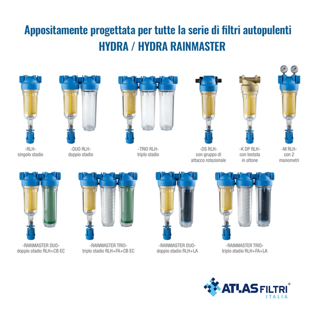 CARTUCCIA FILTRAZIONE ACQUA POTABILE RICAMBIO PER HYDRA FILTRI AUTOPLUENTI | RLH - RAH - RSH DA 7" - MADE IN ITALY - ATLAS FILTRI (Polipropilene (PP))