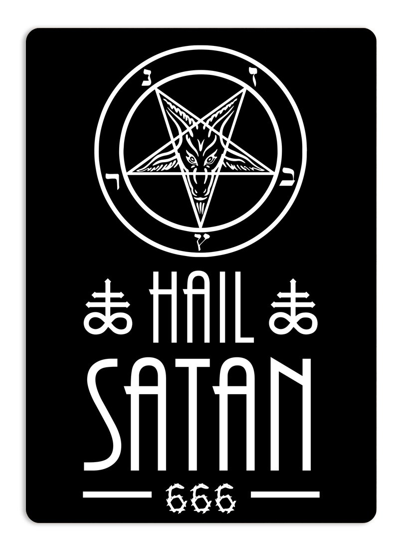 Cirrus Hail Satan Pentagram - Metal Wall Sign Plaque Art Inspirational