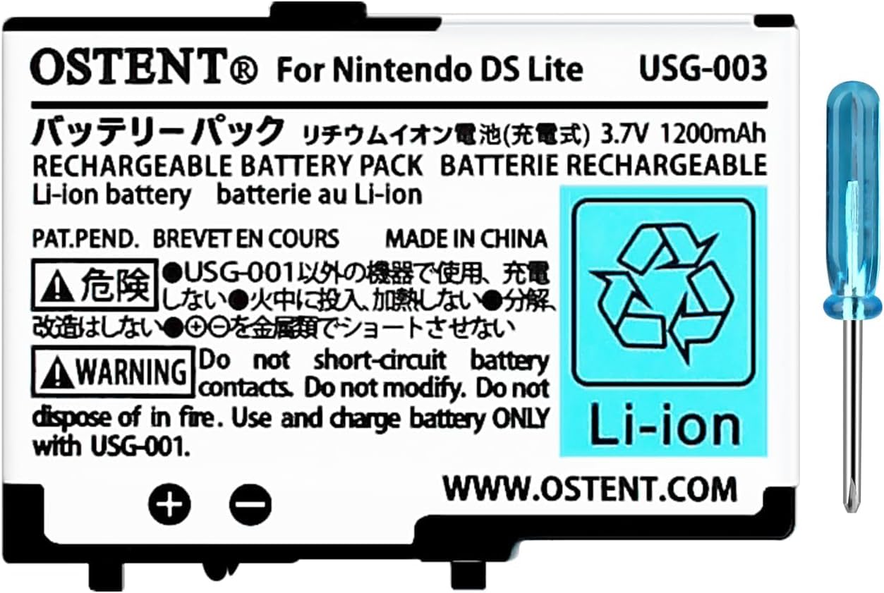 OSTENT 3,7 V 1200 mAh akumulator litowo-polimerowy do Nintendo DSL NDS Lite