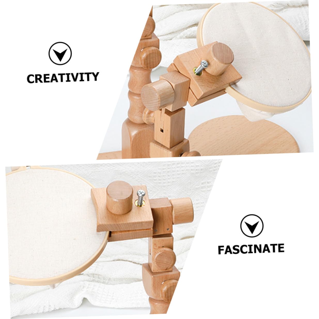 OATIPHO Bastidor de Punto de Cruz Ajustable de Madera Haya para Bordado DIY Soporte Multifuncional y Diseño Fácil de Desmontar Adecuado para Uso en Casa