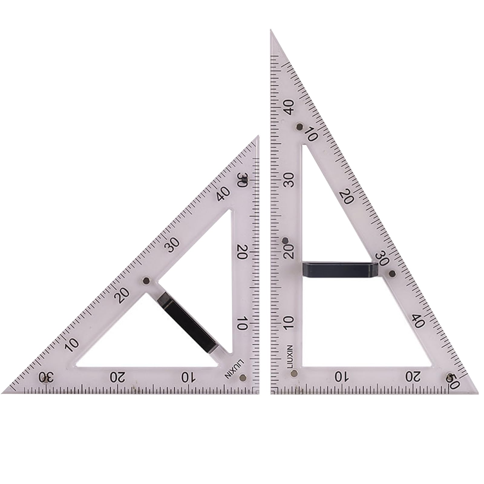 Ensemble De Grandes Règles Triangulaires Magnétiques, Équipement Mesure Mathématique, Mesures Claires, Grands Chiffres, Facile Contrôler, avec Poignée Ergonomique, pour Architecte,2pcs