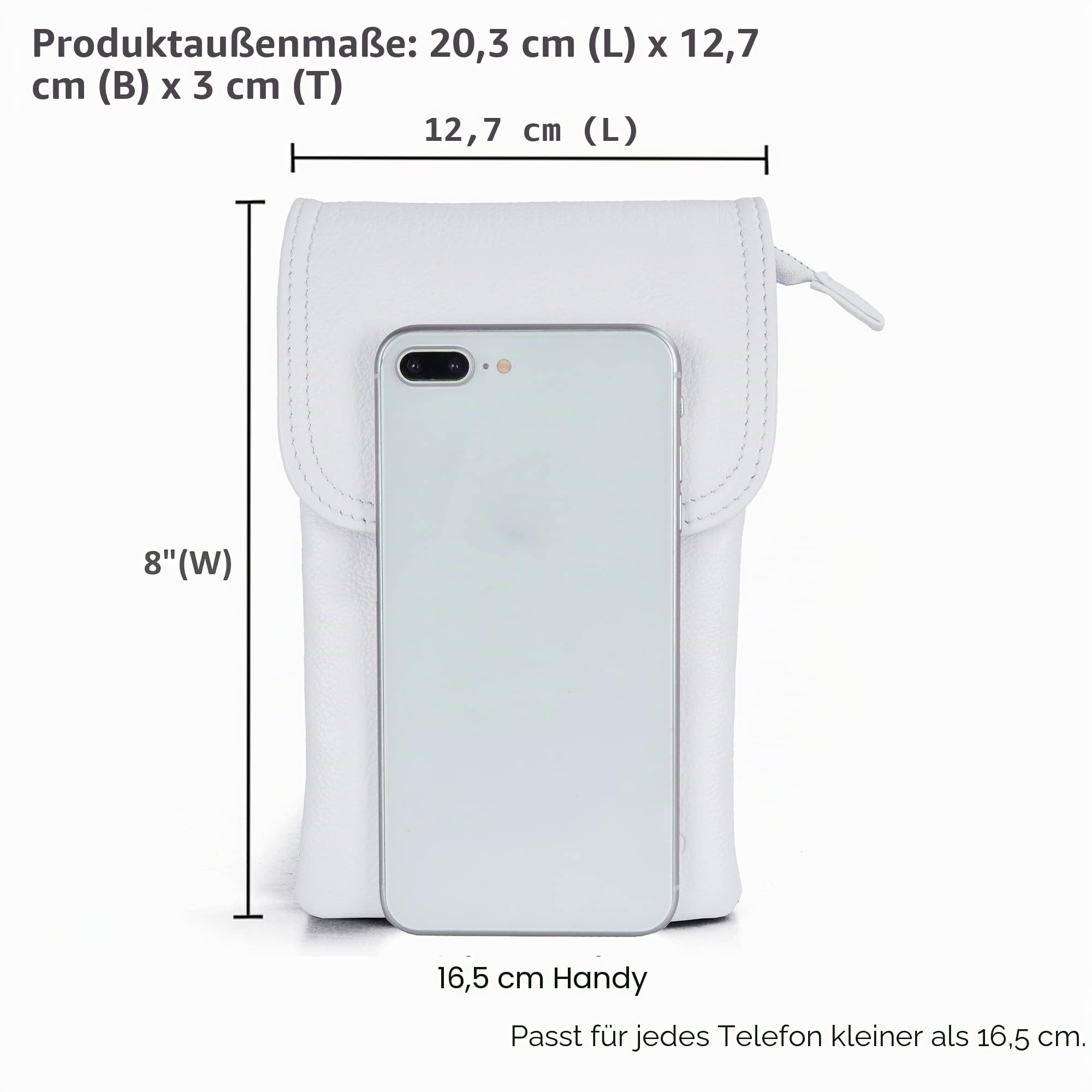 befen Echtleder Handytasche zum Umhängen, Handy Umhängetasche Damen Klein, Handtasche mit Geldbörse zum Umhängen Leder, Crossbody Bag Damen mit Verstellbarer Riemen und Schlüsselanhänger