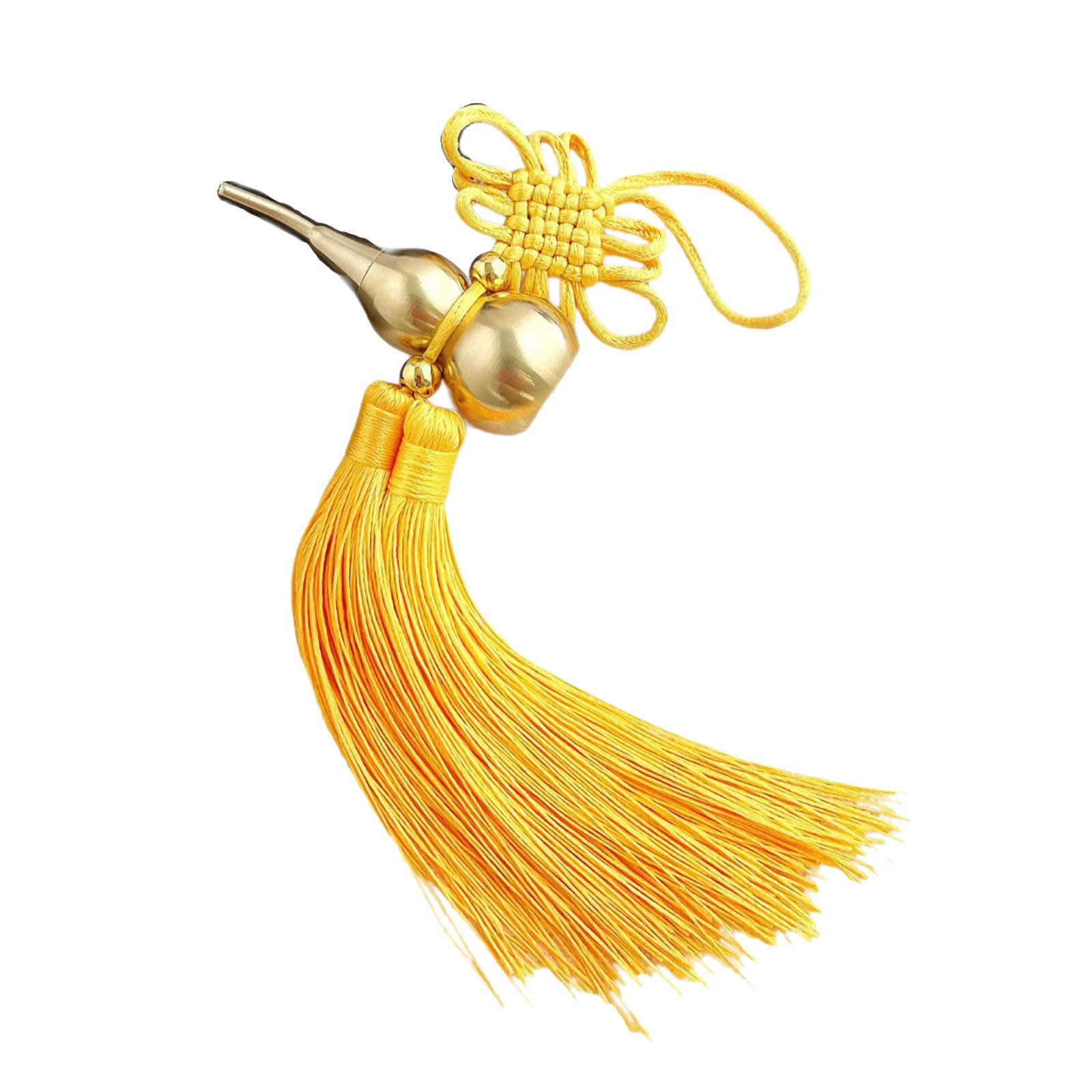 Xjdzineq Classical Copper Gourd Pendant Chinese Fortunes Knot Tassels Spiritual Amulets Charm Home Car Fengshuis Hanging Decors Auspiciously Car Ornament