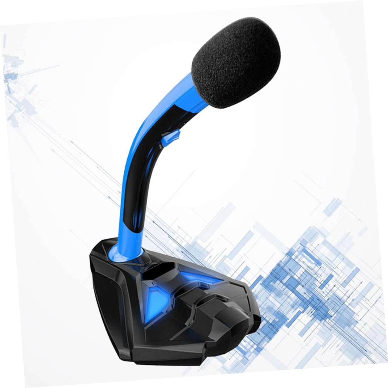 SUPVOX Microfono USB per Computer e Laptop K1 Blu con Luce LED