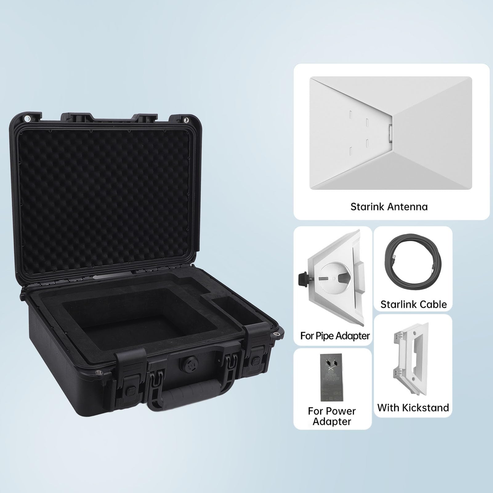 Custodia Rigida in PP Antiurto con Rivestimento in Schiuma Personalizzabile per Mini Satellite Rettangolare, 16,5x13,7x5,8 Pollici