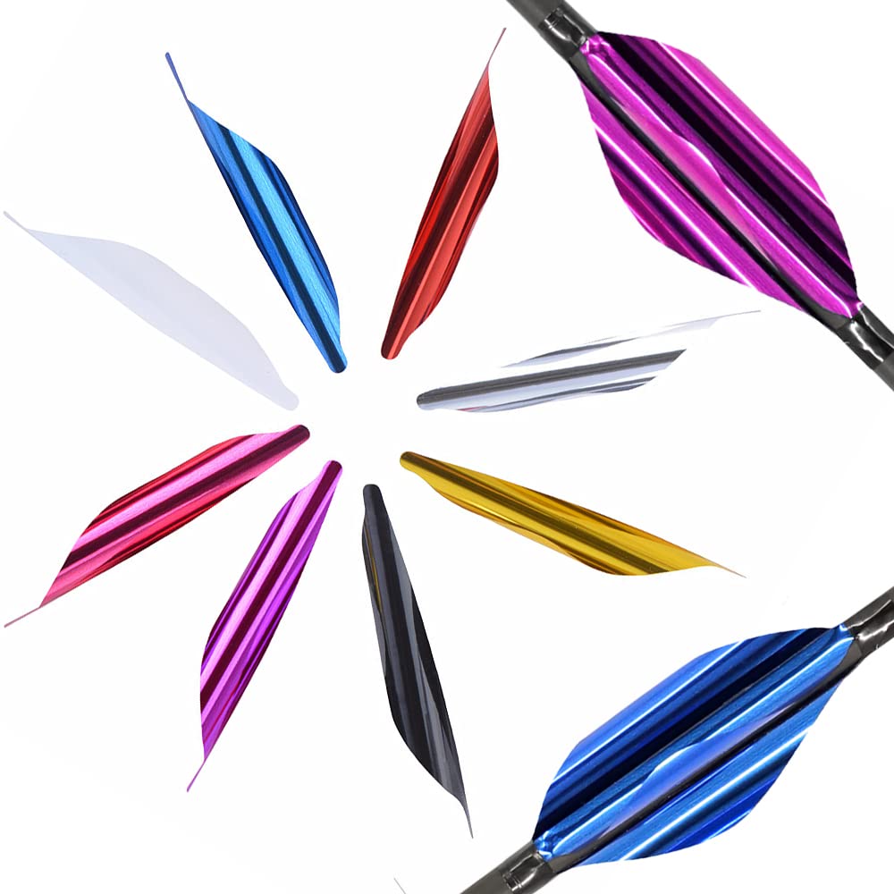 wolfman Archery Spin Vanes 1.8" Spiral Arrow Fletches Shaft DIY Right Wing Arrow Feather Shooting Competition Accessories 50pcs (blue)