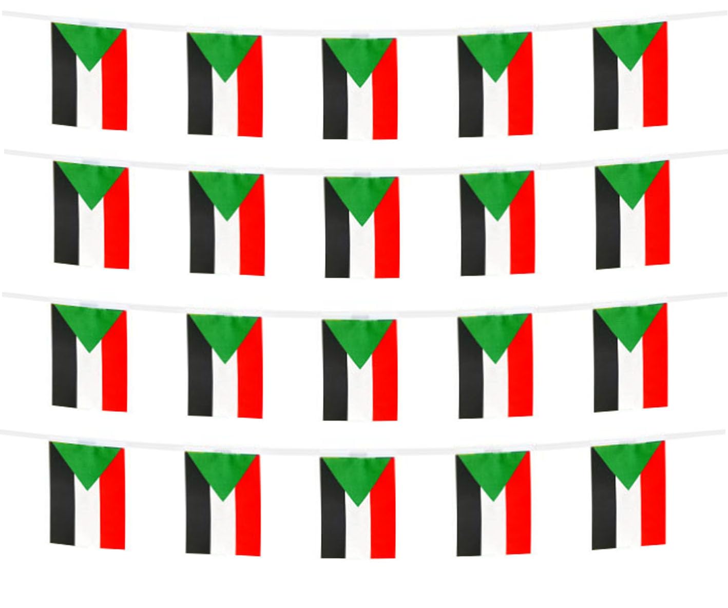 FFILL 20 Feet 20 Flags Sudanese Banner Flag String,Sudan Mini Flag Small Banner, for Party, Shops and Bars Decorations, Outdoor Decorations.30 Countries to Choose from (Sudan)