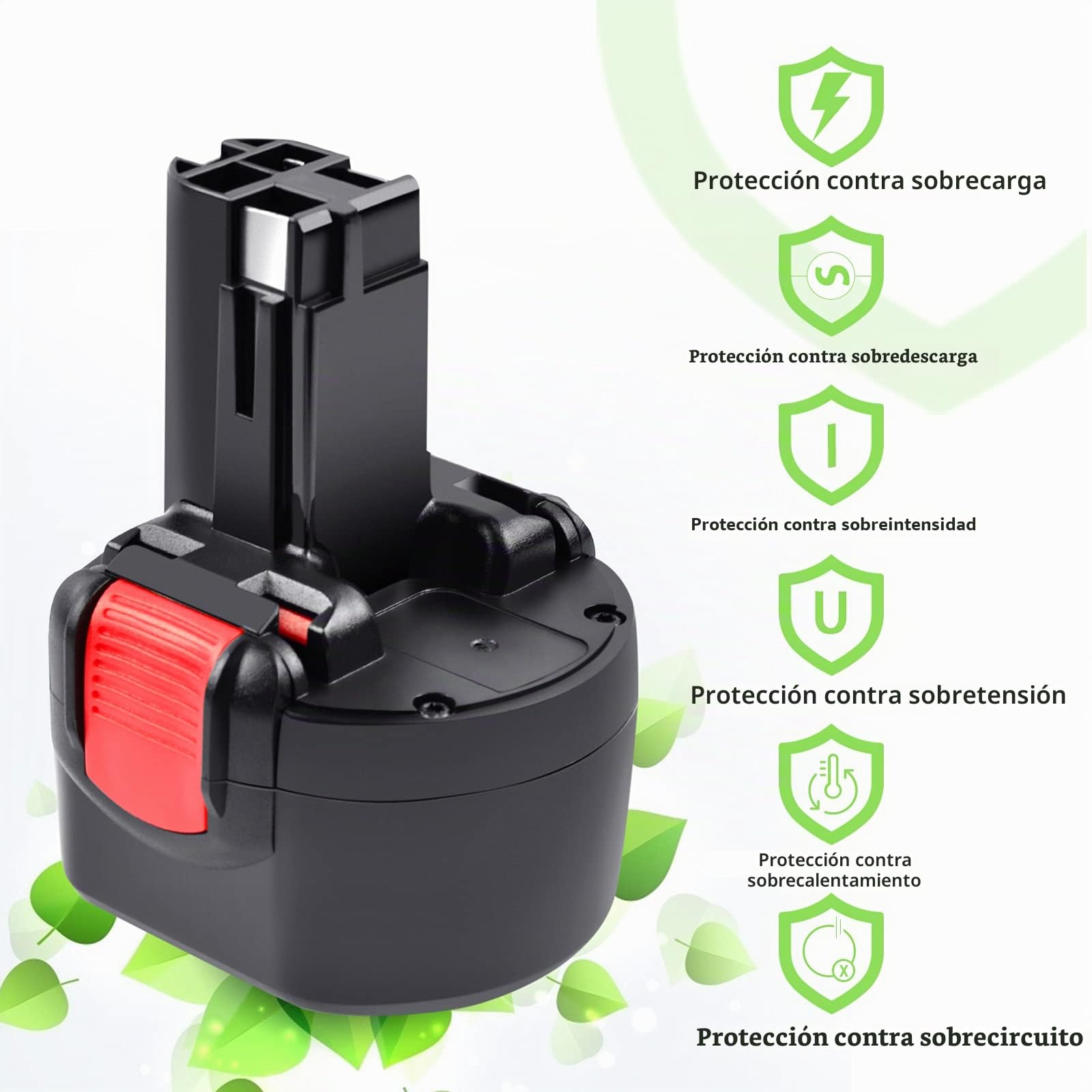 9,6V 4800mAh Batería para Bosch PSR 960 BAT048 BAT100 BAT119 2607335272 2607335461 GSR 9.6VE-2 PSR960 23609 32609-RT