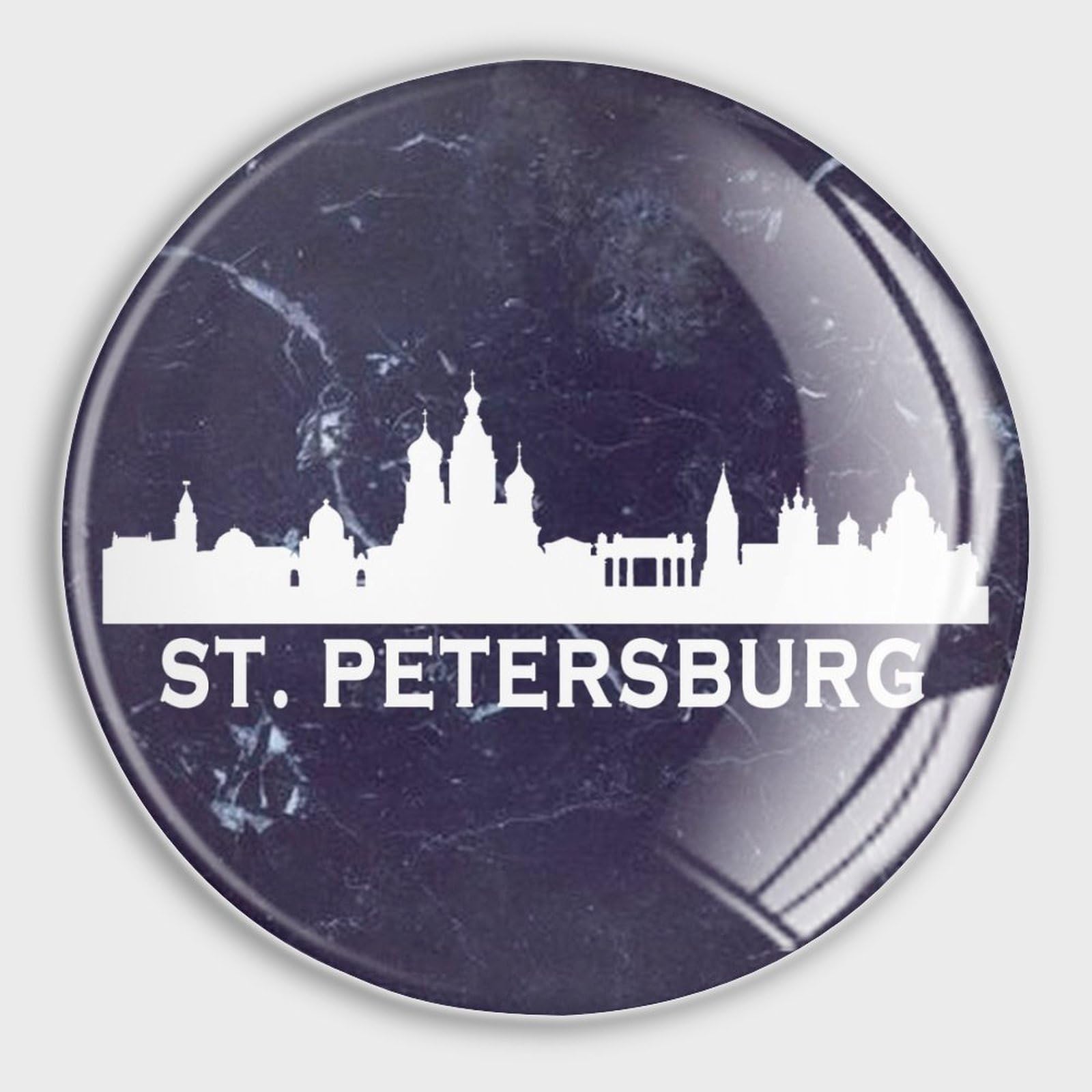Luijorgy Style-18 Russia St. Petersburg City Skyline Silhouette Refrigerator Magnets Glass Small Round Fridge Magnets Multi-Use Premium Magnets For Fridge Locker Whiteboard Billboard Kitchen Office School