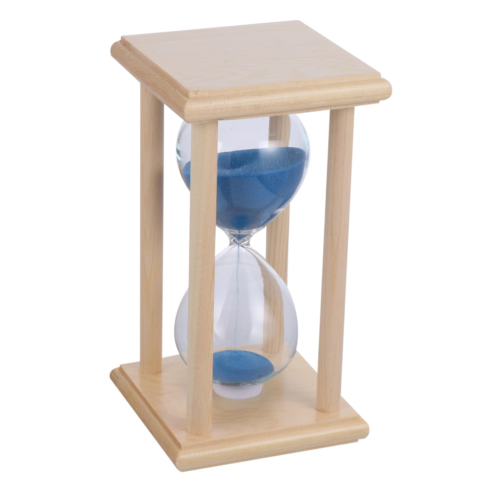 Reloj de Arena de Madera y Vidrio de 15 Minutos, Temporizador de Escritorio para Yoga, Adorno para Hogar y Obsequio de Año