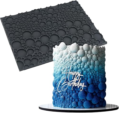 mostsom Molde de silicona para pastel de encaje para fondant y chocolate, decoración de burbujas redondas en relieve, herramientas de horneado