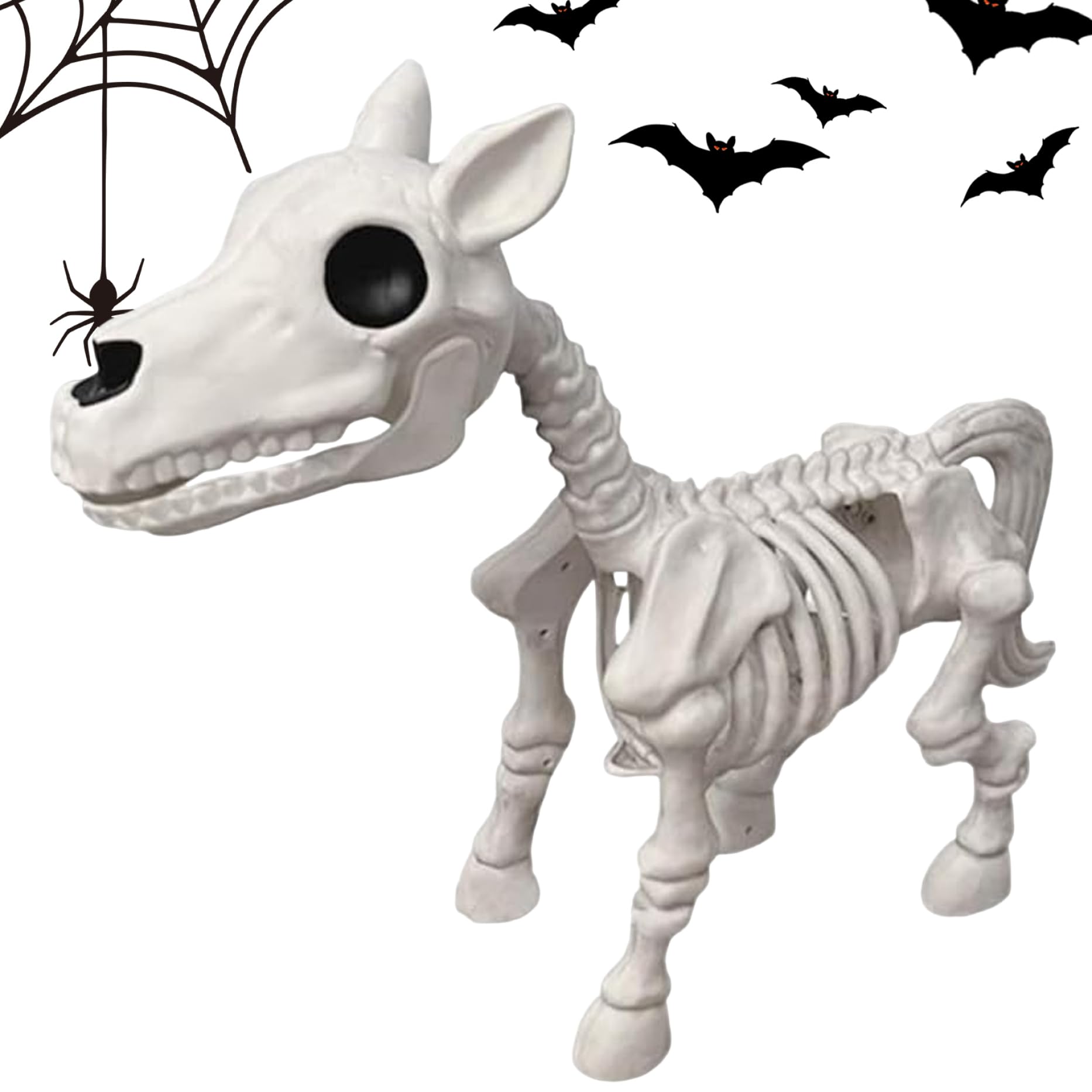 Squelette de cheval Halloween en résine 17cm pour décoration de table hantée