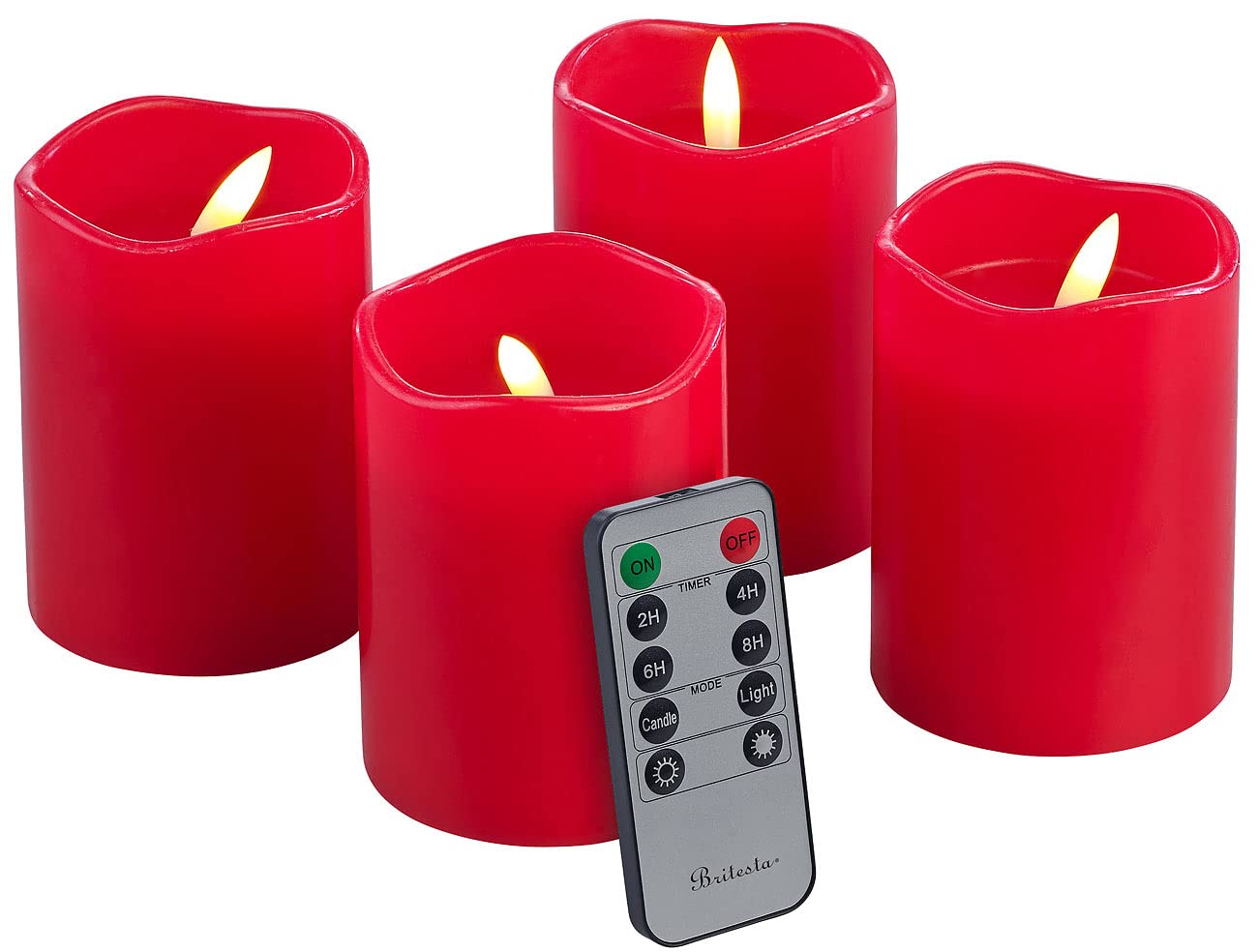 Adventkranz: Adventskranz mit rotem Schmuck, inkl. LED-Kerzen in rot (Weihnachtskranz, Adventsdeko-Kerzen-Kränze, Kerze)