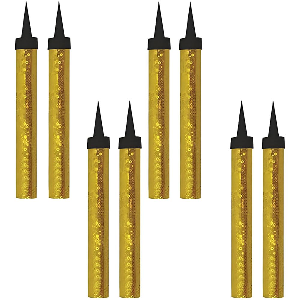 ZINNIAUK Golden Sparkling Fountain Candles in Pack of 8 | Low-Smoke, Bright Sparkle & Long-Lasting Effect | Great for Birthdays, Anniversaries, Weddings, Parties & Special Occasions