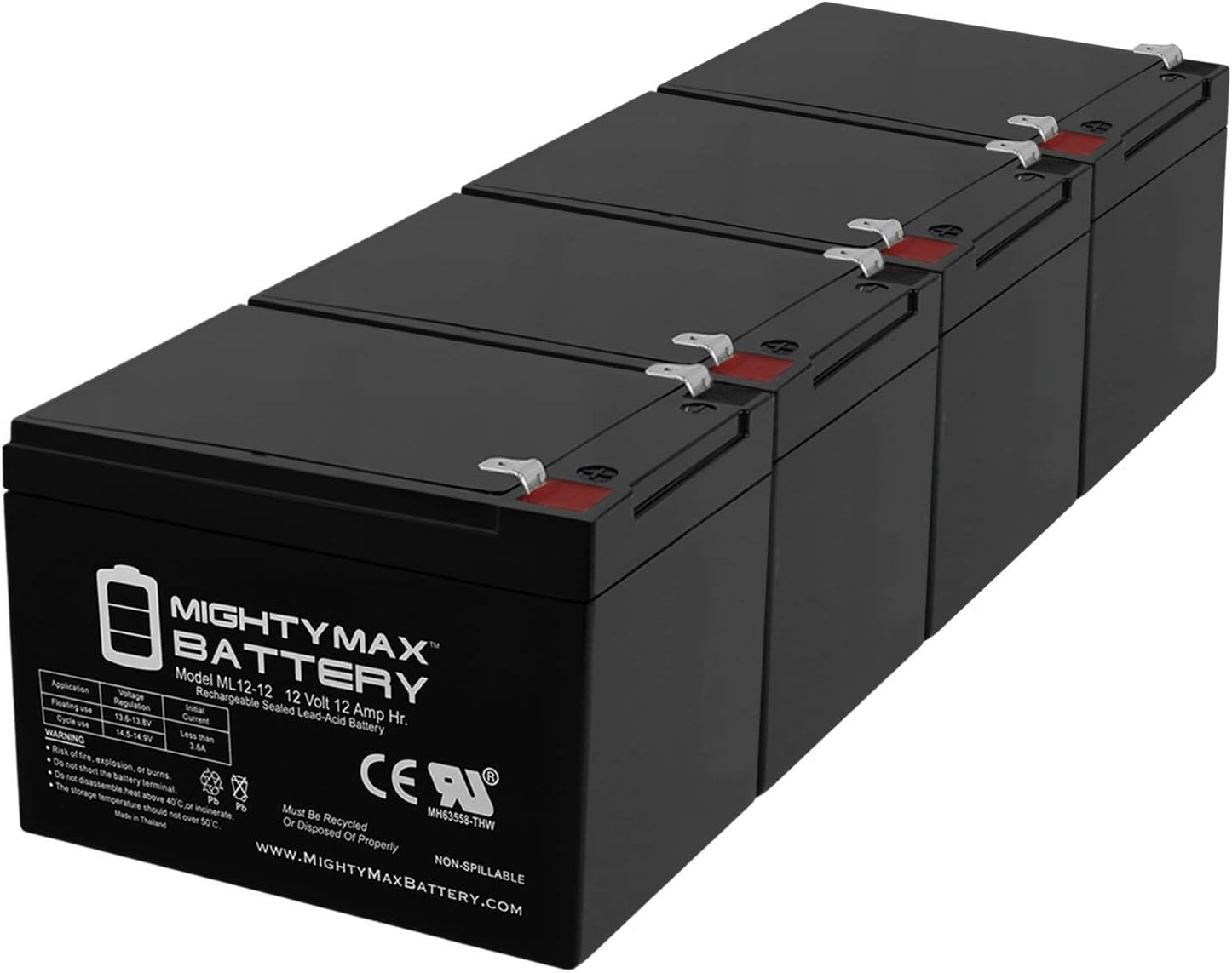 Mighty Max Battery 12V 12Ah Ebike Electric Scooter Battery EBike Boreem Battery 4 Pack