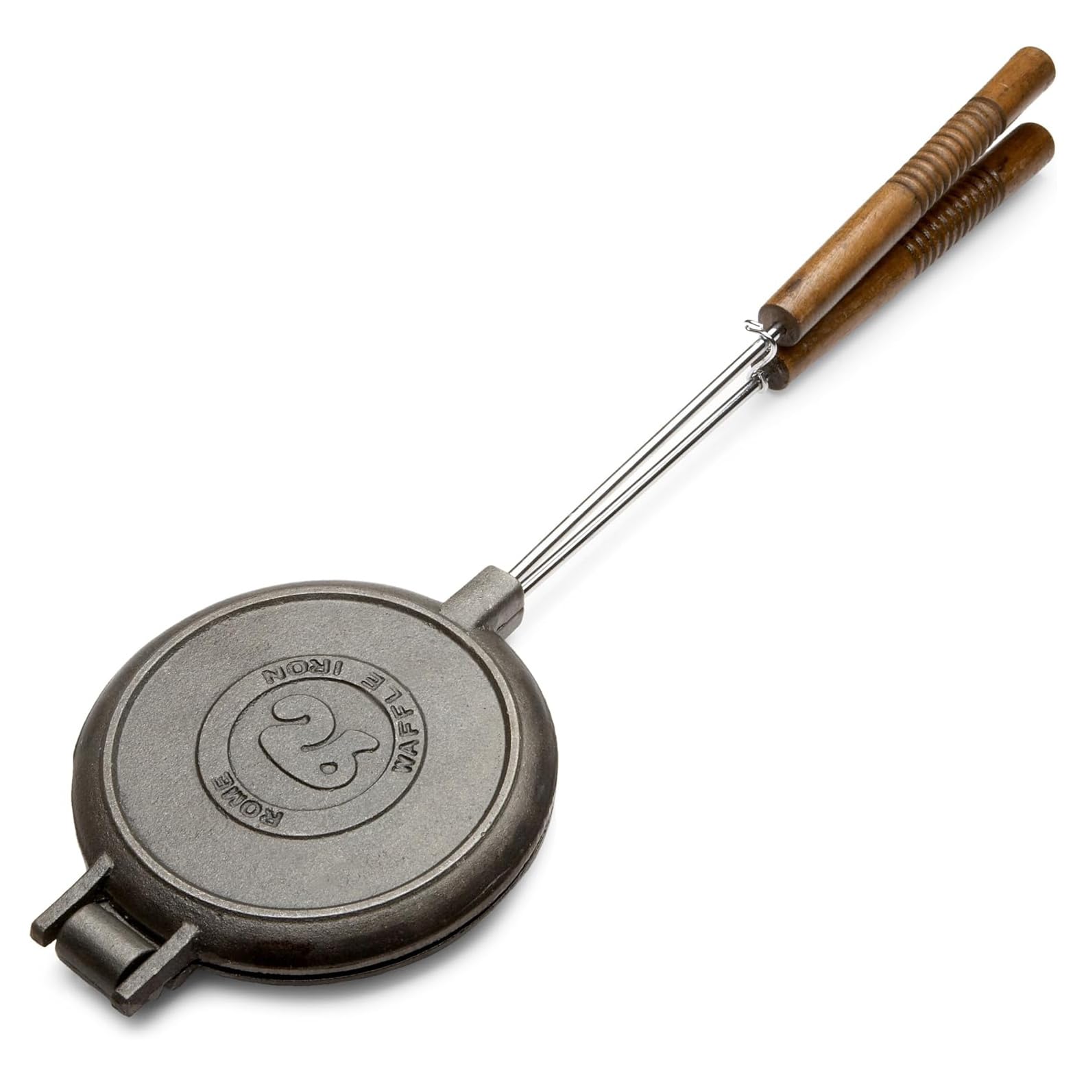 ROME Chuckwagon Cast Iron Waffle Iron For BBQ Grill and Campfire Use, 1028