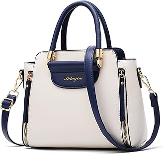 Womens Handbag Tote Shoulder Purse Leather Purses and Handbags Satchel Tote (A), White
