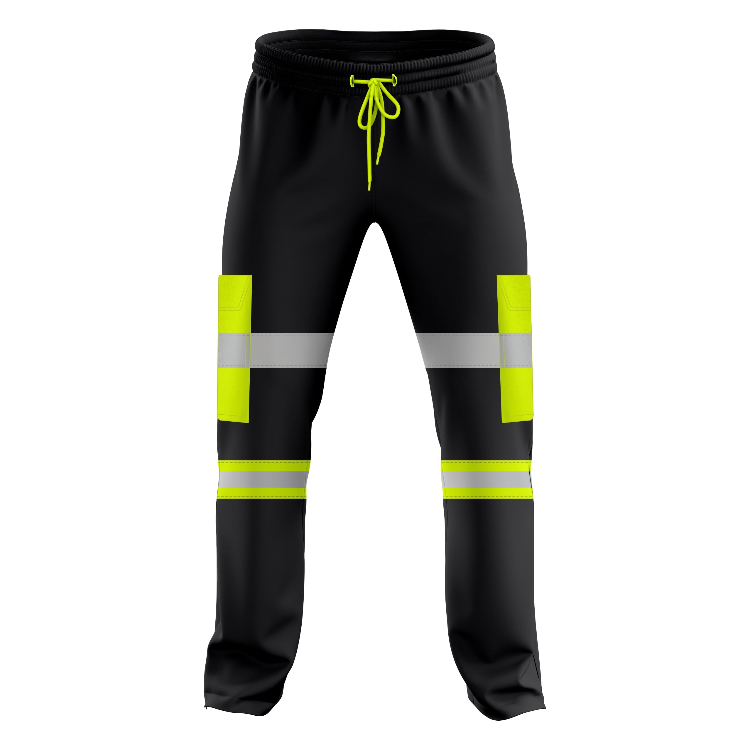 mymixtrendz Mens Hi Vis High Visibility Two Tone Jogging Trousers Bottoms Reflective Tape Cuffed Workwear Joggers