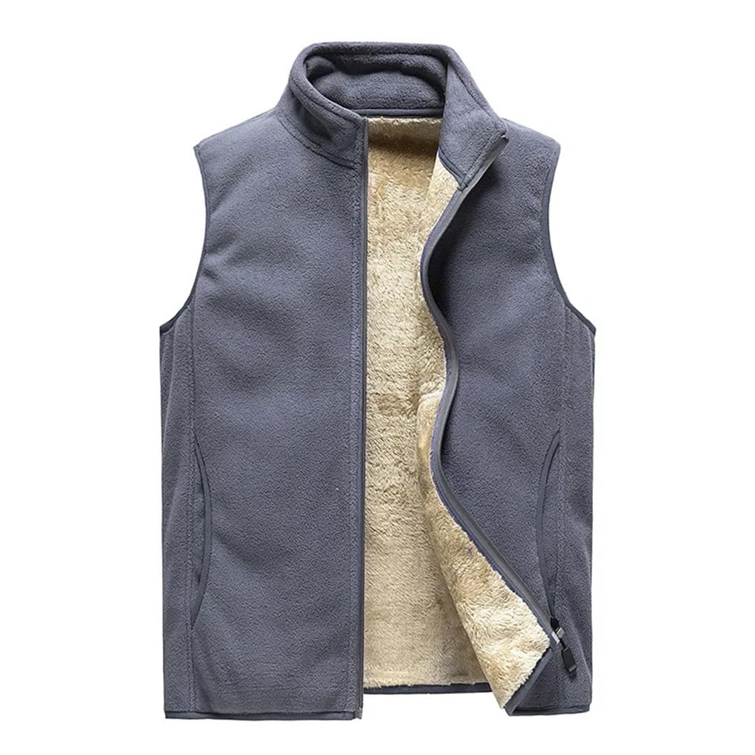 Gilet smanicato da uomo alla moda casual in lana calda