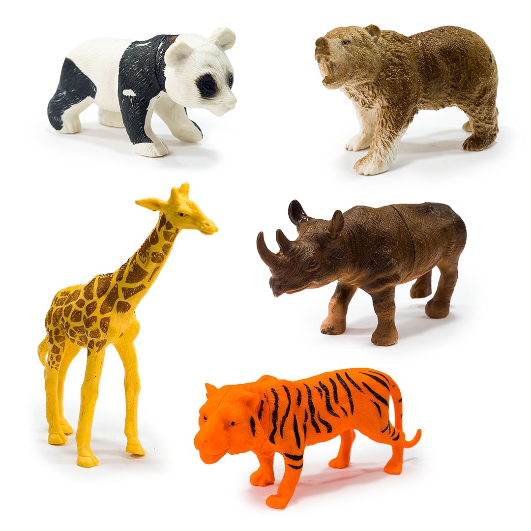 【L様・ご確認】アンリ人形15㎝【Talking to the Animals】 RATNA'S Animal World Wild Animals 5 Pcs Set, Big Size Realistic