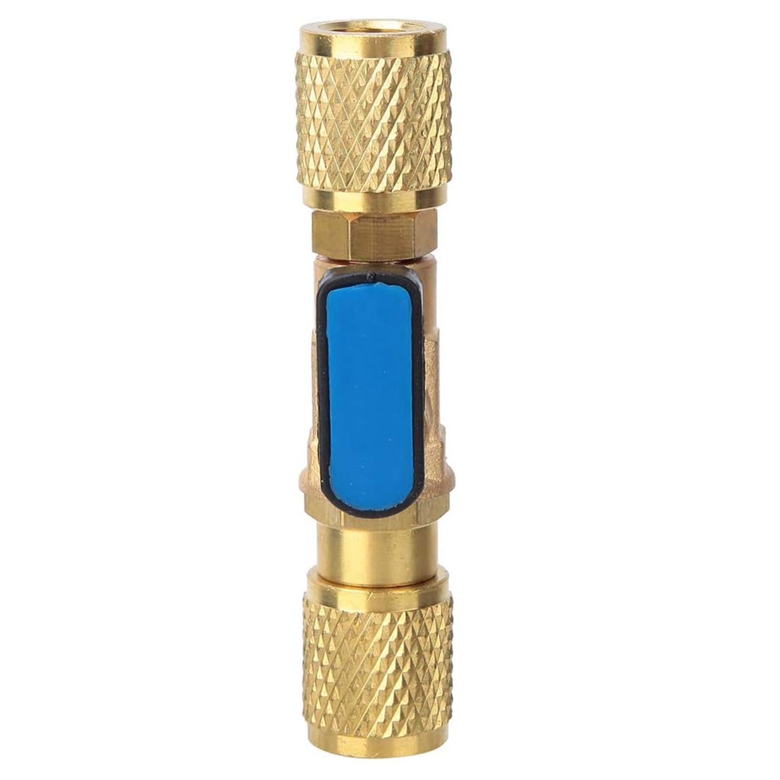 Queen.Y Valvola a Sfera Del Refrigerante G1 / 4 Condizionatore D'aria in Ottone Fine Adattatore per Valvola a Sfera Compatta con Mantenimento Della Pressione per Misuratore di Vuoto Del