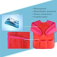 Vista 3 de KUUQA Delantal para Arte Impermeable para Niños, Delantales de Arte para Niños, Suministros para Pintar (Pinturas y pinceles no incluidos)