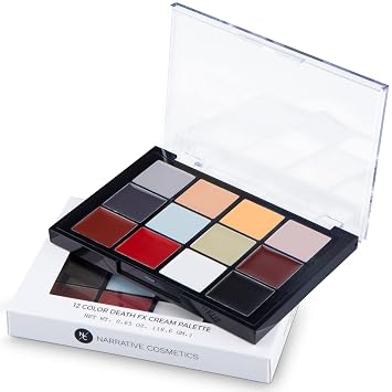 Narrative Cosmetics 12-Color Death FX Cream Palette Zombie, Undead & Decay SFX Makeup, Waterproof Quick-Drying Cream Colors for Halloween, Cosplay, Film, Theatre & Stage