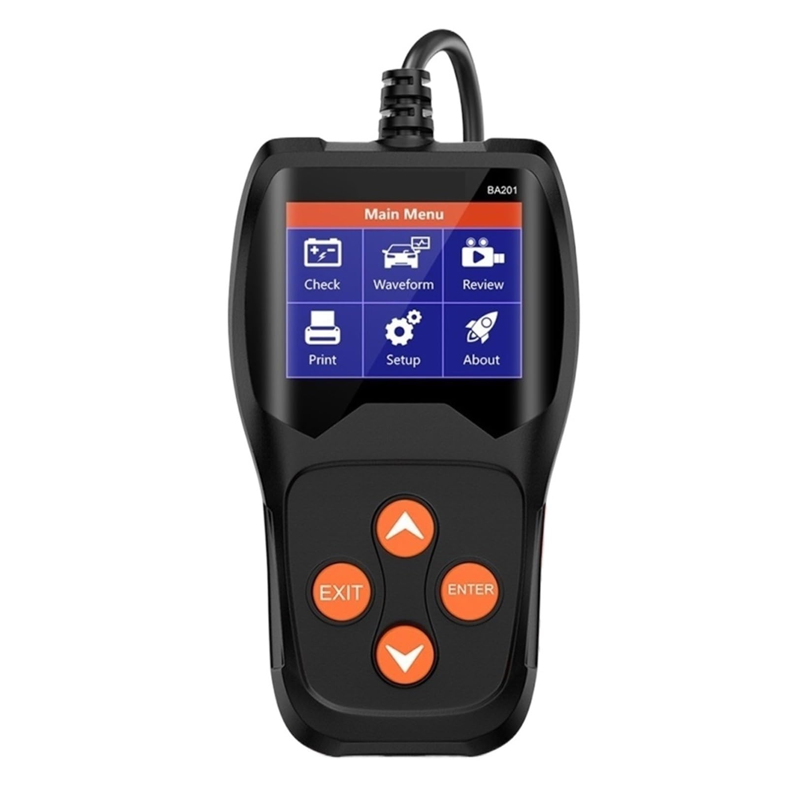 Tester Akumulatora Samochodowego Do Motocykla Przeanalizuj Narzędzia Testowania 2000CCA 12V Ładowanie Szybkie Rozruchu Diagnostyka Szybkie Dokładne Wykrywanie(Ancel BA201 Black)