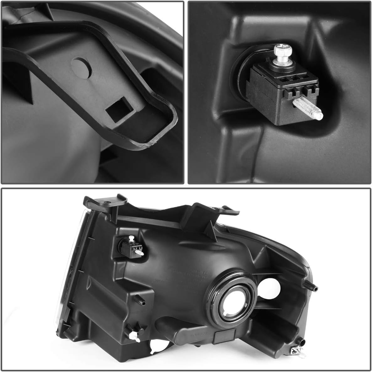 Auto Dynasty Headlight Assembly Compatible with 2007-2014 Ford Expedition, Factory Style Headlamp Replacement, Passenger Right Side, Black Housing Amber Corner, FO2503227