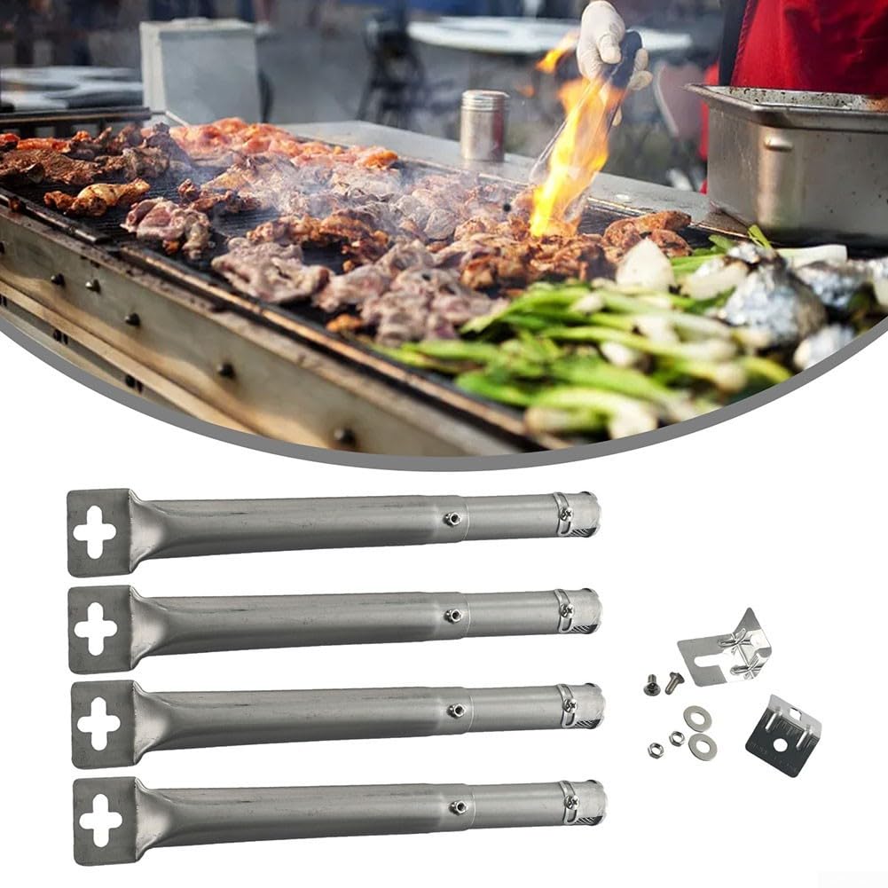 4 Bruciatori BBQ Acciaio Estendibili 30-45cm 4 Bruciatori BBQ