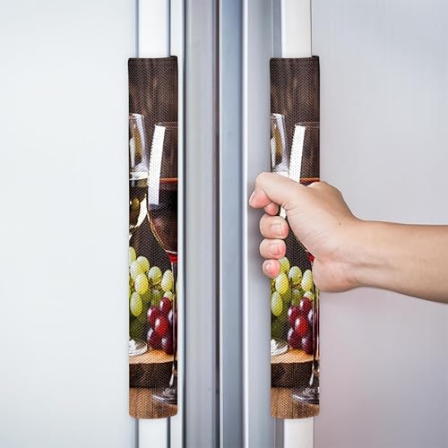 Miniatura 6 de DXTKWL Red Wine Glass Grapes Refrigerator Door Handle Covers Set of 2 Kitchen Appliance Handle Covers Protector for Fridge Microwave Stove Oven