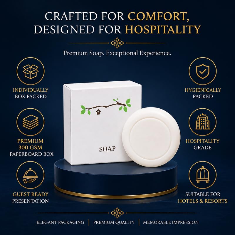 Purely Serene Shea Butter Hotel Guest Soap 20g Pack of 200 | Moisturising Mini Bath Soap | Individually Wrapped Bulk Amenities for Hotels, Resorts, PG, Airbnb 1