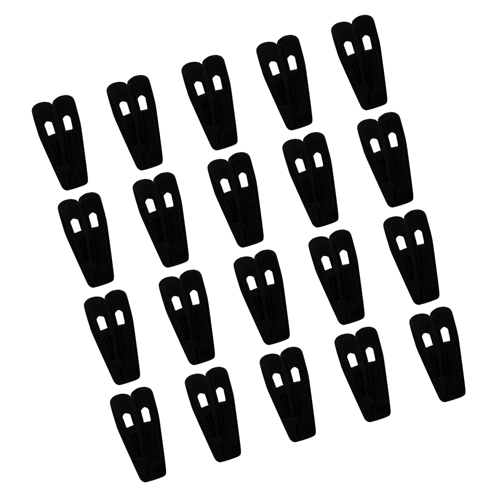 Hrtyvhin Black 20Pcs Flocking Clothes Fasteners With Hold Suitable For Drying Laundry And Organizing Clothing Assemblies Clothes Hanger Clip