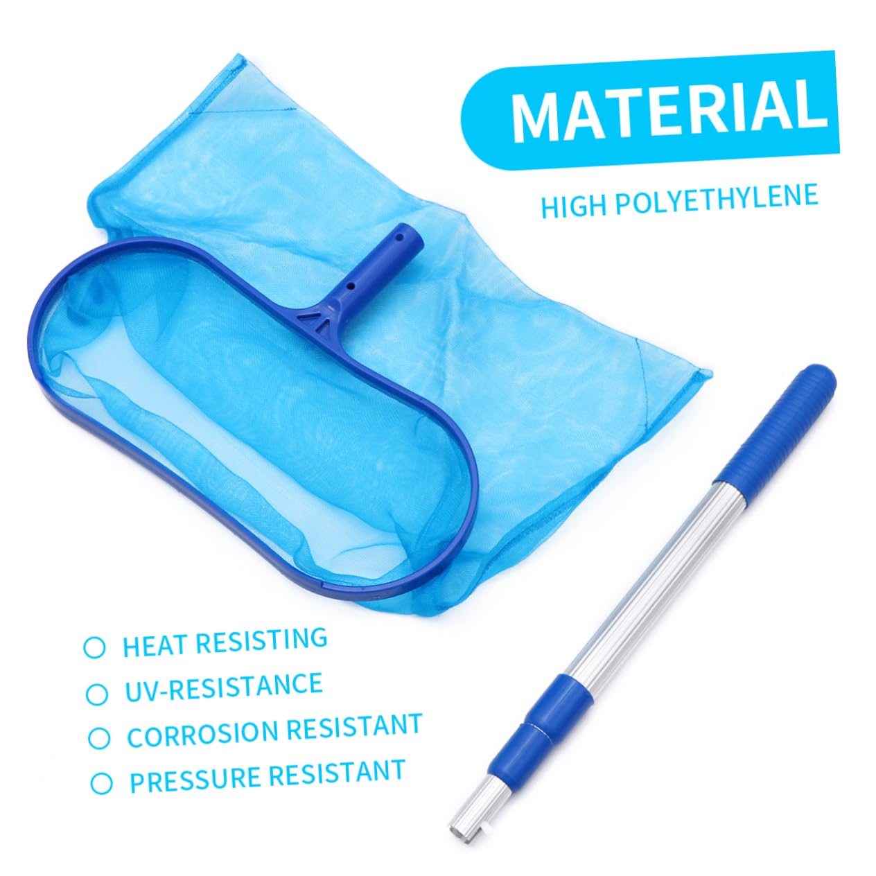 BESPORTBLE Limpieza para Piscina de Limpieza con Malla para Rastrillo de Herramienta para Limpiar Piscinas con Varilla de Expansión