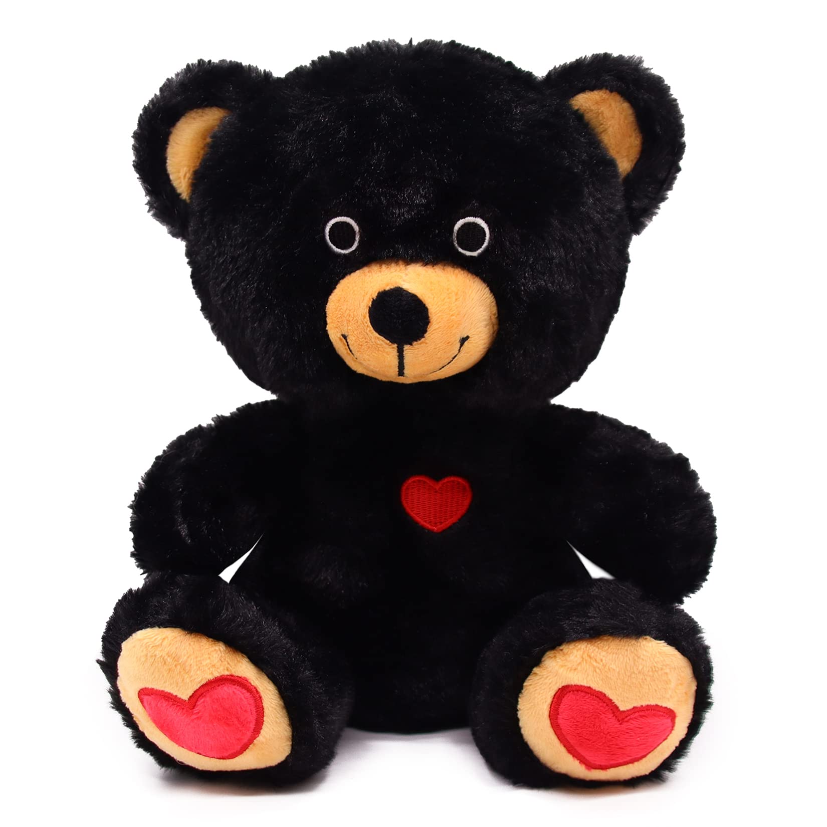 Yamepuia Teddy Bear Stuffed Animal for Girlfriend, Cute Valentines Day Gifts Black Teddy Bear Plush Toy, Stuffed Teddy Bear with Rose Plush Teddy Bear for Kids Birthday Gift