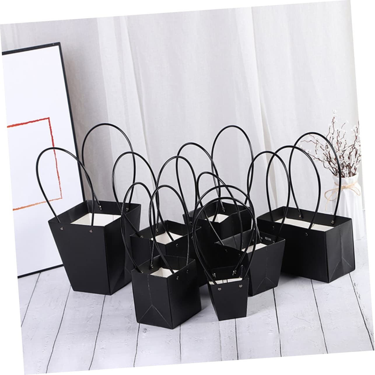 Lurrose Geschenkpapier Rolle Schwarz Kraftpapier Rolle für Geschenkverpackung Dekoratives Geschenkpapier für Bastelblumen