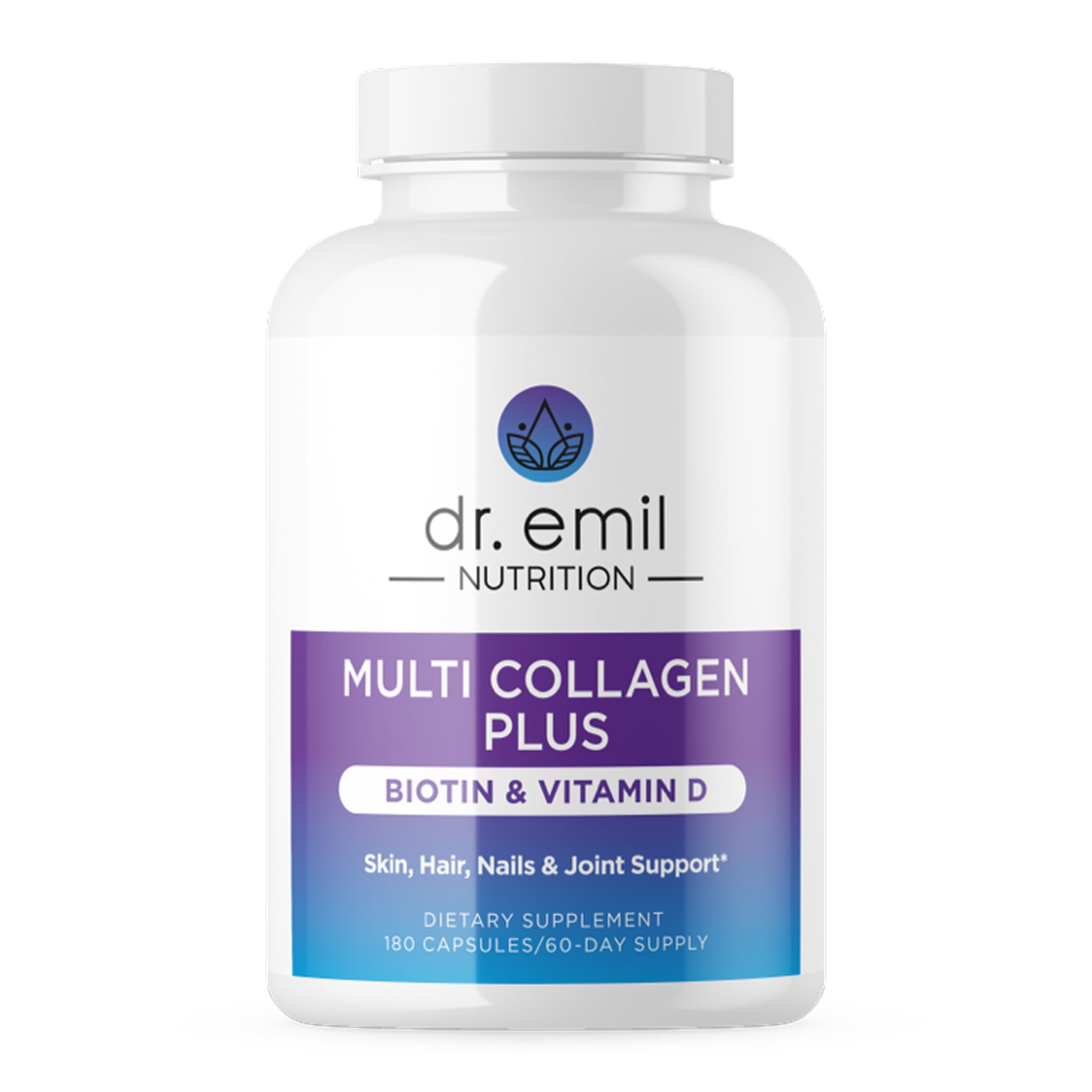DR. EMIL NUTRITIONMulti Collagen Peptides Plus Biotin and Vitamin D | Biotin & Collagen Supplements | Hair Skin & Nails | Biotin Pills Hair Growth | 60 Servings