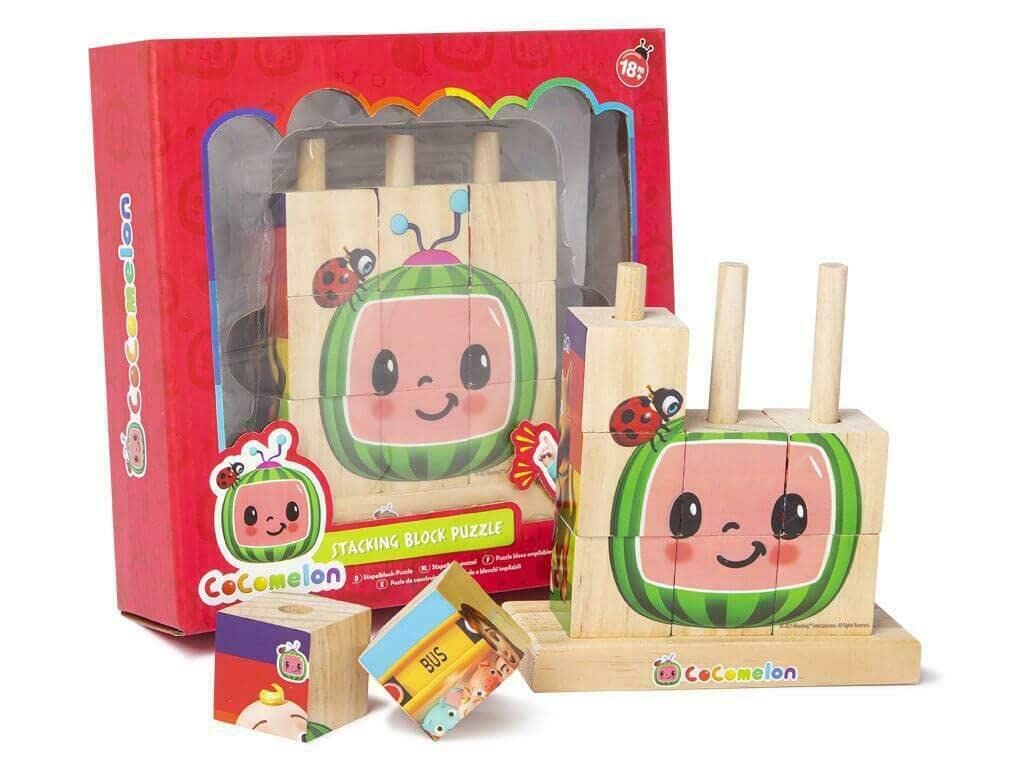 Cocomelon Stacking Block Puzzle- Wooden Toys- Early Development