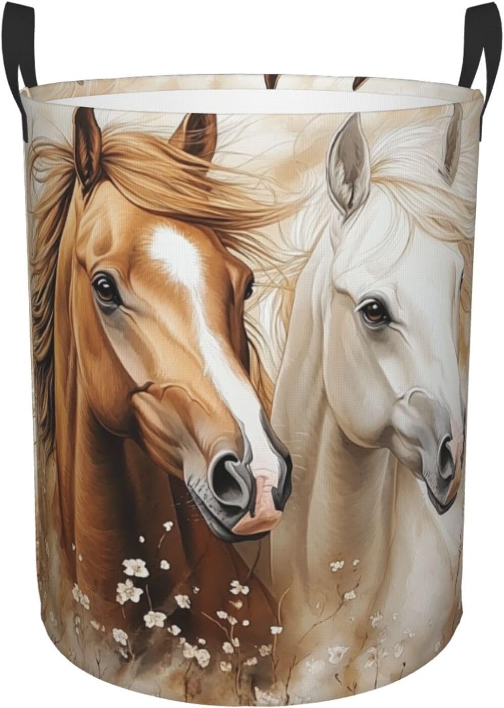 Horses Laundry Basket Hamper Large Kids Storage Basket Toy Organizer Bins For College Dorms, Boys Girls Baby Bedroom,Bathroom