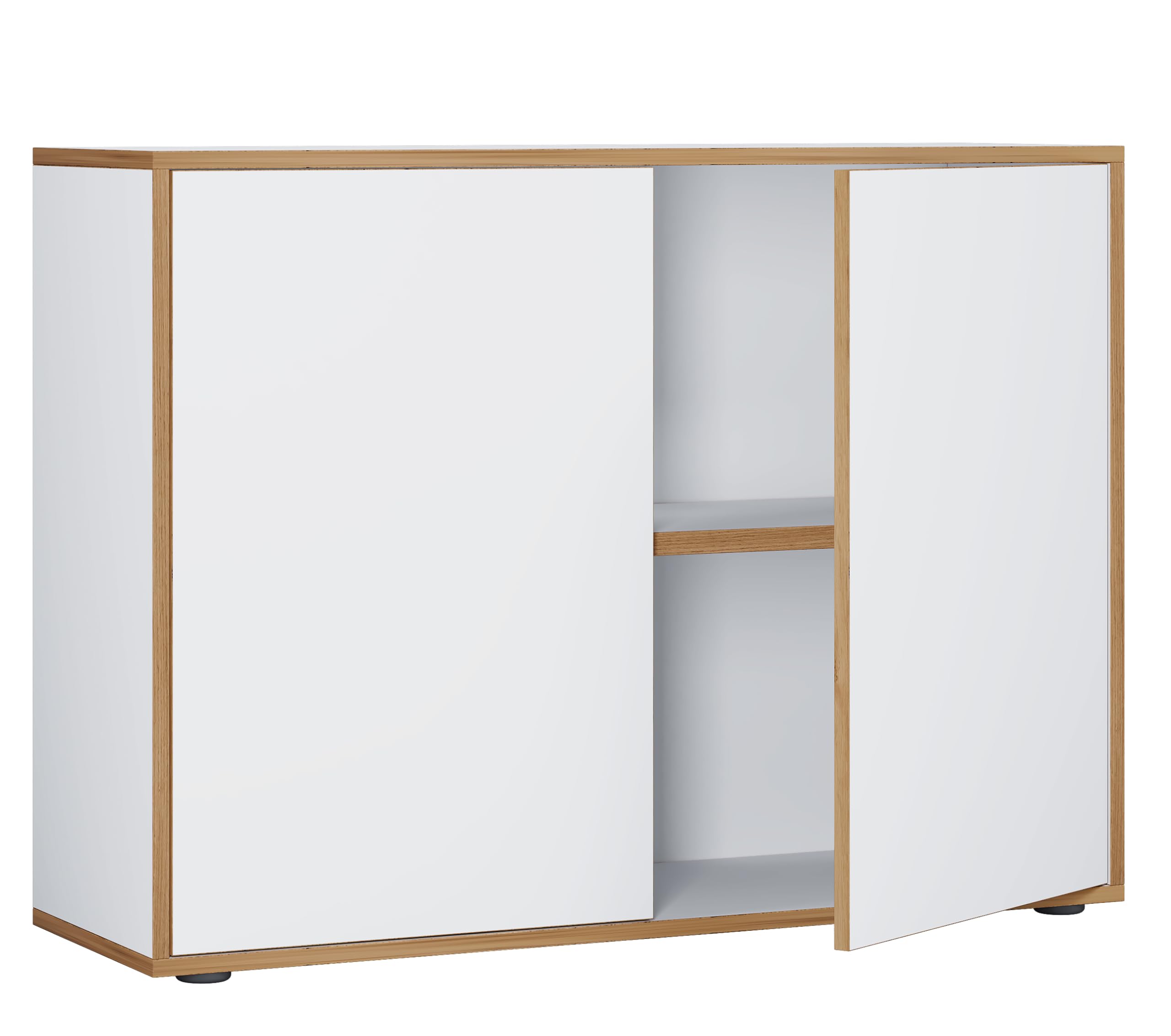VCM Holz Büroschrank Ordner Aktenschrank Büromöbel Schrank Salia 2-Fach Breite 100 cm Drehtüren