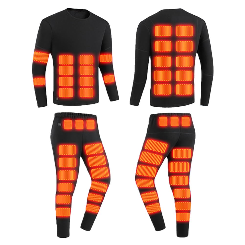 Conjunto Térmico Completo De Camiseta Y Pantalón Largo con 52 Zonas De Calefacción para Exteriores En Climas Fríos.