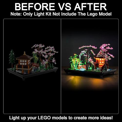 Miniatura 2 de Kit de luces LED para LEGO Tranquil Garden, juego de luces mejorado compatible con LEGO 10315 Icons Tranquil Garden, regalo creativo (modelo no