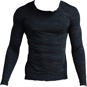 Mens Long-Sleeved Sports Top Basketball Running Quick-Drying Sportswear Casual Tight-Fitting Printed Bottoming Shirt