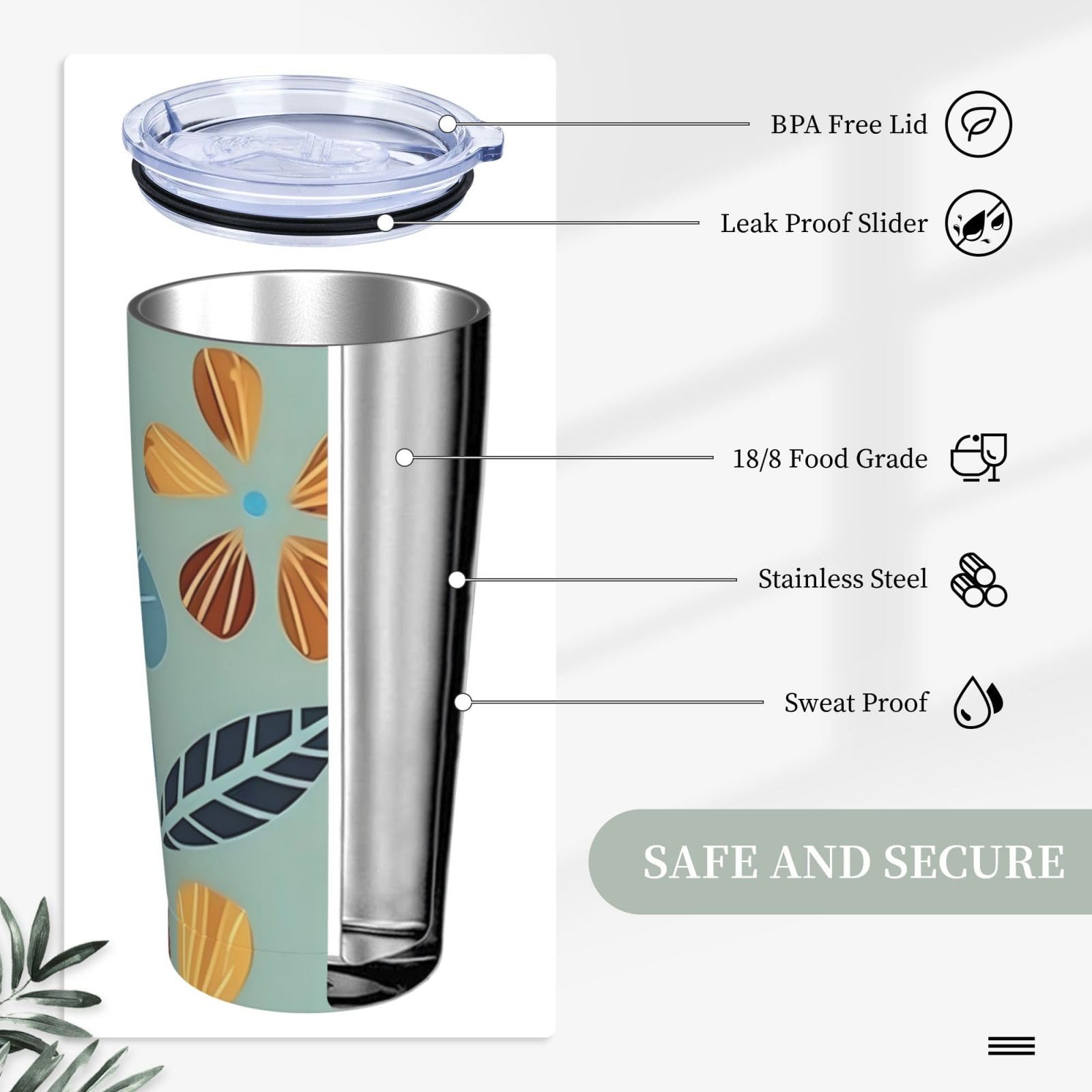 COMOOO Tazza Termica Da Viaggio 590ml – Acciaio Inox 304 A Doppia Parete – Mantiene Caldo/freddo Ore – Con Cannuccia E Spazzole Incluse – Regalo Perfetto (Blu Pavone)